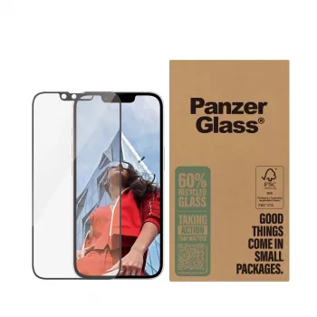 Apsauginis stiklas PanzerGlass iPhone 16e / 14 / 13 / 13 Pro Ultra-Wide Fit, atsparus įbrėžimams ir smūgiams