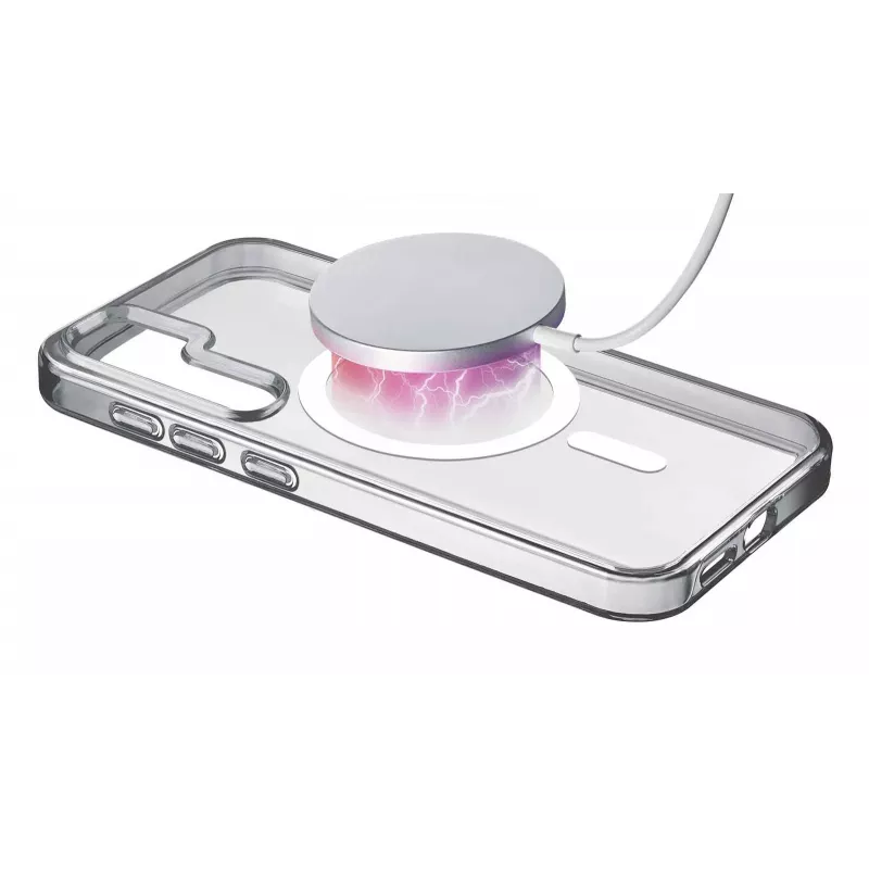 Cellularline Gloss Mag - Magnetinis dėklas Samsung Galaxy S25, skirtas įkrovimui ir tvirtinimui prie MagSafe įkroviklio