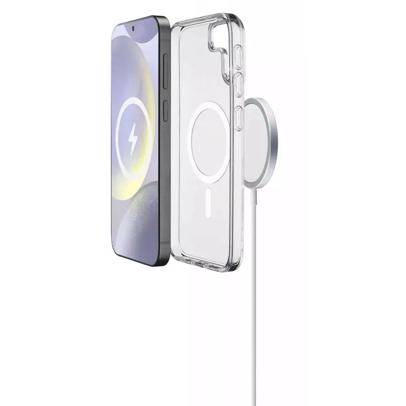 Cellularline Gloss Mag - Magnetinis dėklas Samsung Galaxy S25, skirtas įkrovimui ir tvirtinimui prie MagSafe įkroviklio