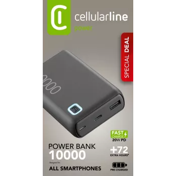 Cellularline ESSENCE TURBO 10000 nešiojamas įkroviklis 10000mAh Power Delivery 20W