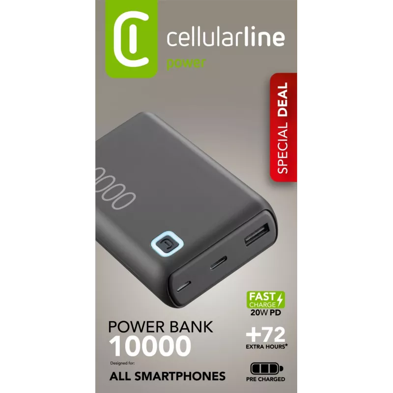 Cellularline ESSENCE TURBO 10000 nešiojamas įkroviklis 10000mAh Power Delivery 20W
