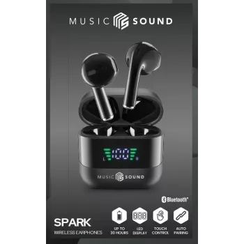 Ausinės Music Sound SPARK TWS su LED ekranu