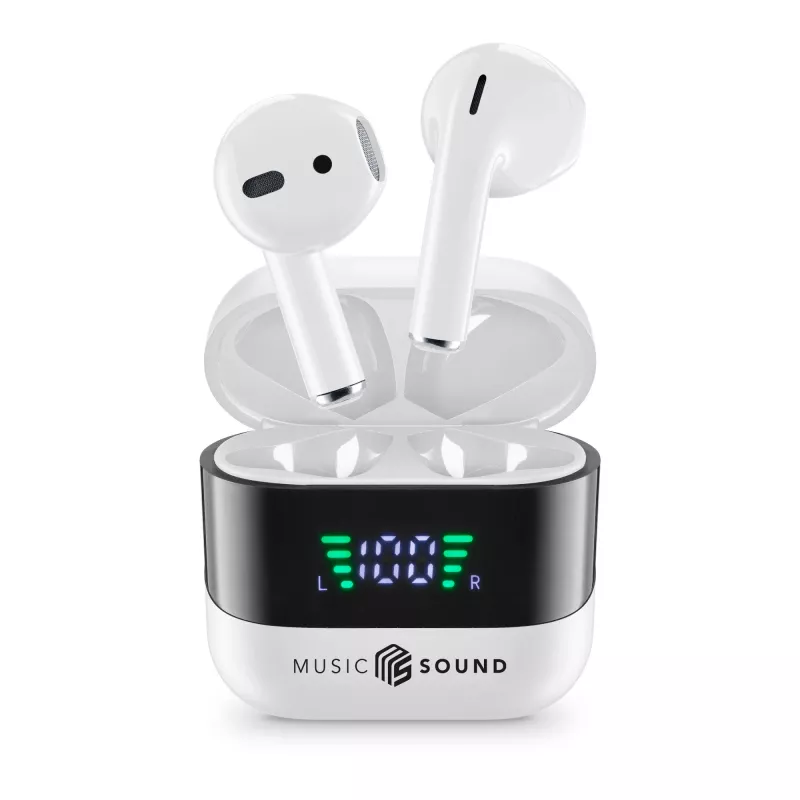 Music Sound SPARK belaidės ausinės su LED ekranu
