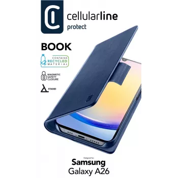 Cellularline Book Case BOOK3GALA26B telefono dėklas Samsung A26 5G, mėlynos spalvos