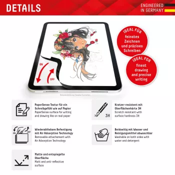 Displex TABLET PAPERSENSE iPad Pro 13'' (2024)/Air 13'' (2025/2024), nuimama rašymo ar piešimo plėvelė su popieriaus pojūčiu