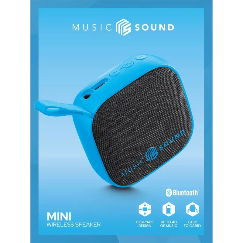 Belaidis garsiakalbis Music Sound 3 W mėlynas, kompaktiškas, Bluetooth