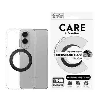 PanzerGlass CARE™ by ® Dėklas Skaidrus su Juodu Stoveliu ir Qi suderinamumu Samsung S25 Edge