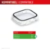 Displex 10H grūdintas stiklas Apple Watch 9/8/7 (41 mm), viso korpuso dėklas, IP68, užsegamas, permatomas