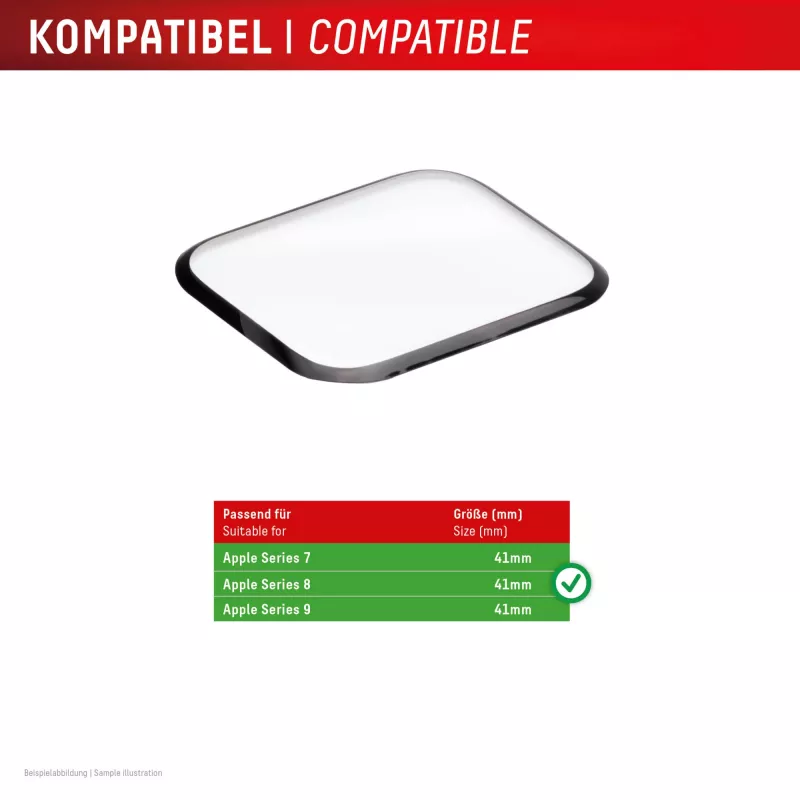 Displex Unbreakable Full Cover Smart Glass Apple Watch 9/8/7 (41mm), 2 vnt., itin plonas, nuo krašto iki krašto, Eco Mount