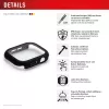 Displex 10H Grūdintas stiklas, skirtas Apple Watch 11/10 (42 mm), pilnas korpuso dangtelis, IP68, užsegamas, juodas matinis