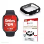 Displex 10H Grūdintas Stiklas Apple Watch 9/8/7 (45 mm) pilnas korpusas, IP68, užspaudžiamas, juodas matinis