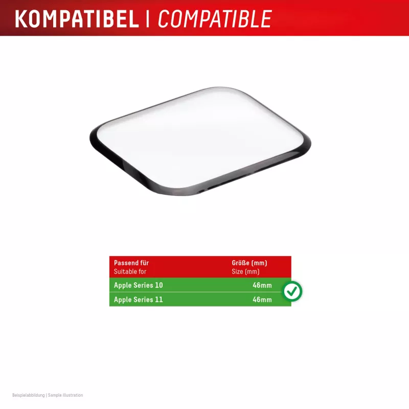 Displex Unbreakable Full Cover Smart Glass Apple Watch 11/10 46 mm itin plonas apsauginis stiklas nuo krašto iki krašto, 2 vnt.