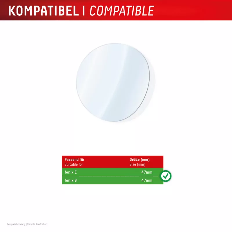 Apsauginis stiklas Compulocks Displex 9H, skirtas Garmin fenix 8 / fenix E (47 mm) – 2 vnt., itin plonas, berėmis, apsaugantis nuo pirštų atspaudų