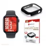 Apsauginis stiklas PanzerGlass Displex 10H, skirtas Apple Watch SE3/SE2/SE (40 mm) – pilnas korpusas, IP68, užspaudžiamas, juodas matinis