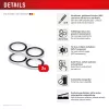 Displex Full Cover Camera Lens Glass iPhone 16/16 Plus/17, 10H, pilnas fotoaparato apsaugos stiklas, greitas montavimas, 2 vnt. pakuotė