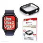 Apsauginis stiklas PanzerGlass Displex 10H, skirtas Apple Watch Ultra 3/Ultra 2/Ultra (49 mm), pilno korpuso, IP68, užsegamas, juodas matinis