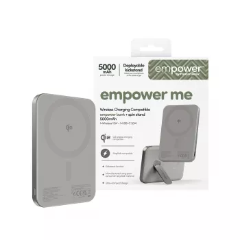 Power Bank PanzerGlass empower by empower Bank su Spin Stand 5000mAh Titanium