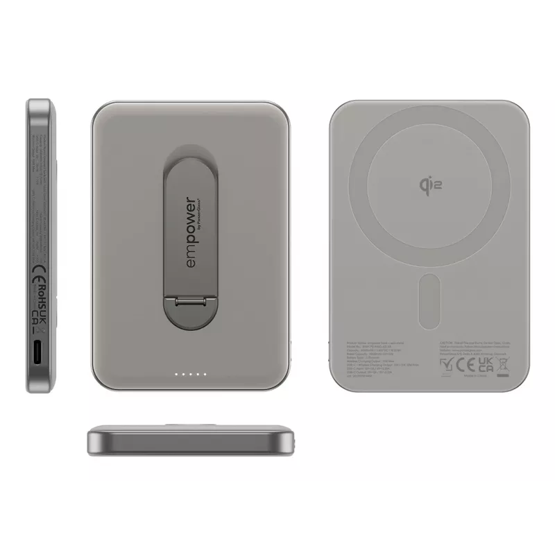 Power Bank PanzerGlass empower by empower Bank su Spin Stand 5000mAh Titanium