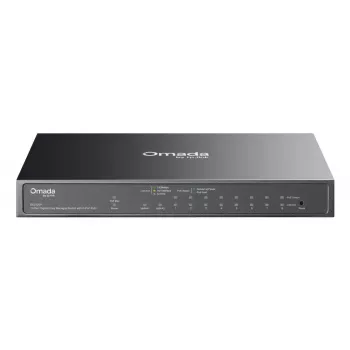 TP-Link Omada ES210GP valdomas L2 Gigabit Ethernet PoE jungiklis, DIN bėgelis, juodas