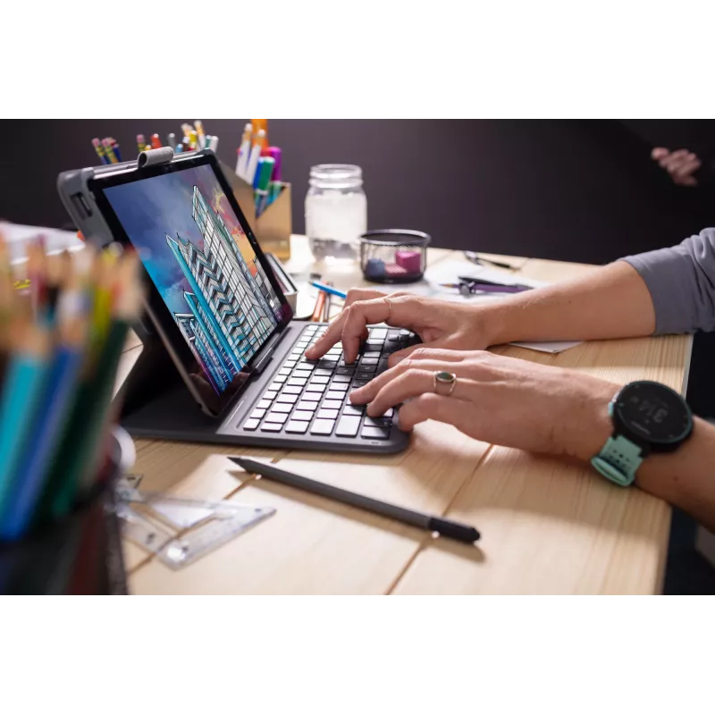 ZAGG Keyboard Messenger Folio 2 Apple iPad 10.2/10.5 anglies spalva, vokiškas išdėstymas