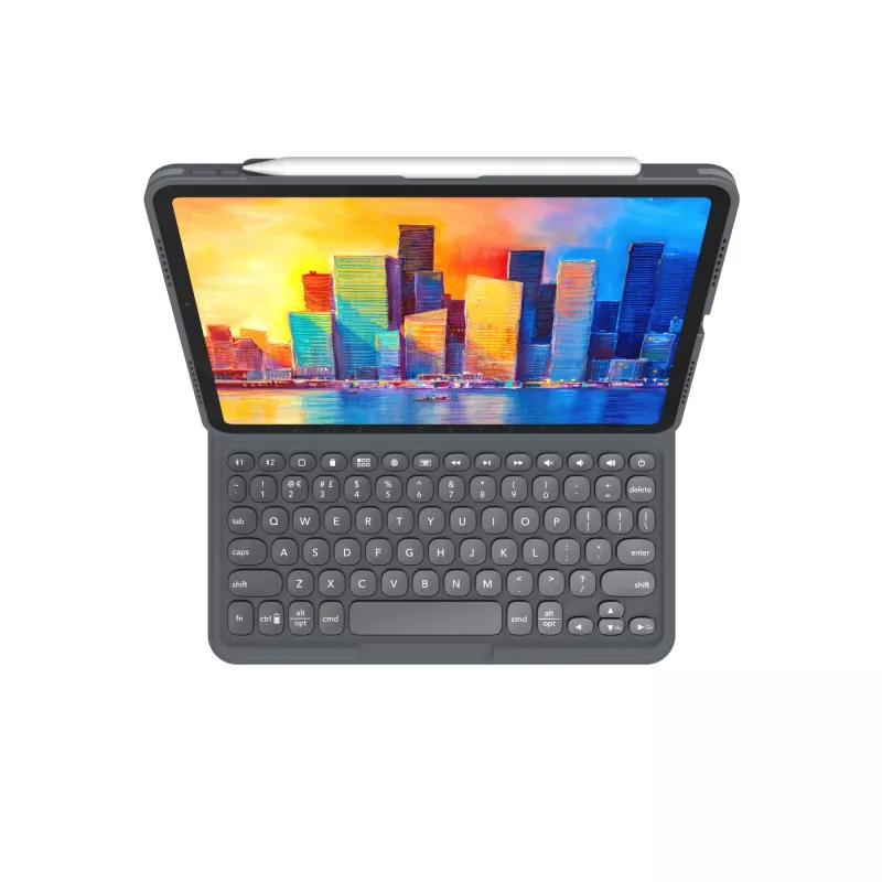 ZAGG Pro Keys belaidė klaviatūra ir dėklas Apple iPad 10,9 colių, juoda/pilka, vokiškas išdėstymas