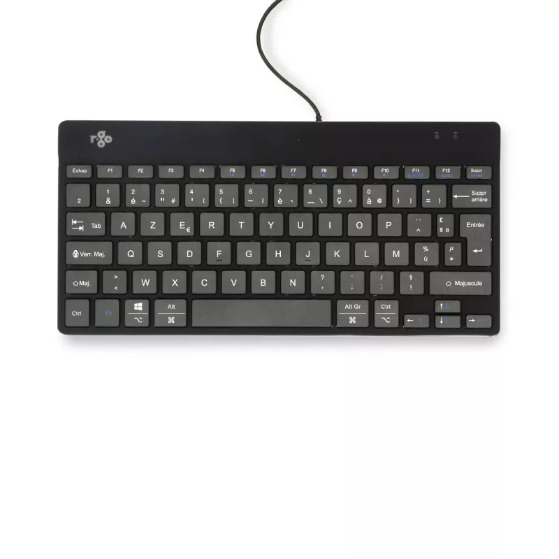 R-Go Tools ergonominė klaviatūra R-Go Compact Break, kompaktiška klaviatūra su pertraukų programine įranga, AZERTY (FR), laidinė, juoda