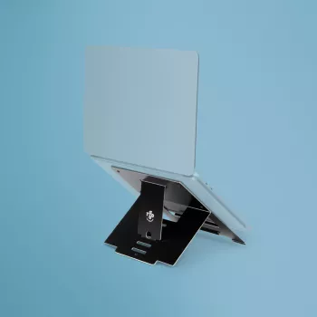 R-Go Tools nešiojamojo kompiuterio stovas R-Go Riser Flexible, reguliuojamas sulankstomas stovas, ergonomiškas, Hylite aliuminis, juodas