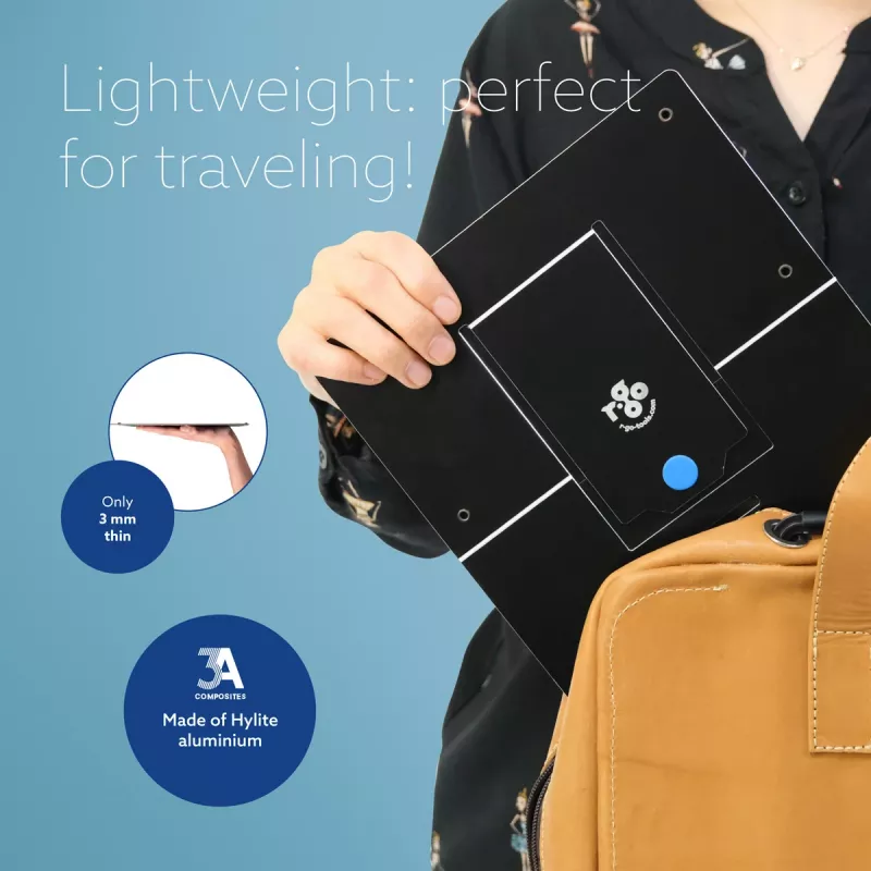 R-Go Tools nešiojamojo kompiuterio stovas R-Go Riser Flexible, reguliuojamas sulankstomas stovas, ergonomiškas, Hylite aliuminis, juodas