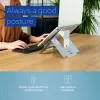 R-Go Tools nešiojamojo kompiuterio stovas R-Go Riser Flexible, reguliuojamas, sulankstomas, ergonomiškas, Hylite aliuminis, sidabrinis