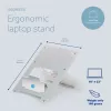 R-Go Tools nešiojamojo kompiuterio stovas R-Go Riser Flexible, reguliuojamas, sulankstomas, ergonomiškas, Hylite aliuminis, sidabrinis
