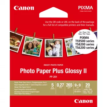 Canon PP-201 Glossy II foto popierius blizgus 3,5 x 3,5 col. – 20 lapų