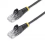 StarTech.com 1,5 m CAT6 Slim laidas – neužkimbantys RJ45 lizdai – juodas
