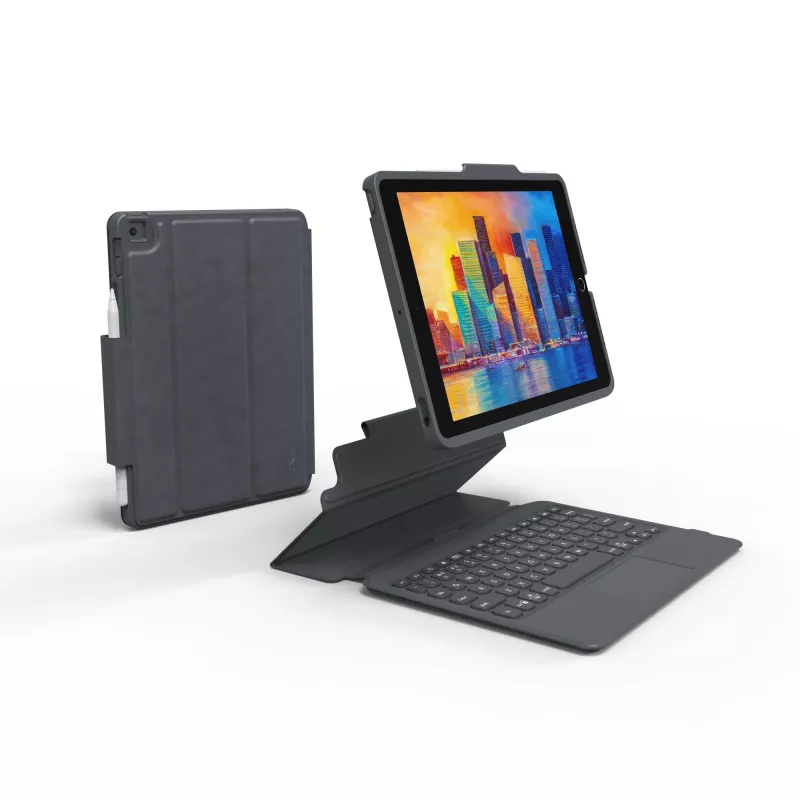 ZAGG Keyboard Pro Keys su Trackpad – Apple iPad 10.2 – Juoda/Pilka – Vokiška