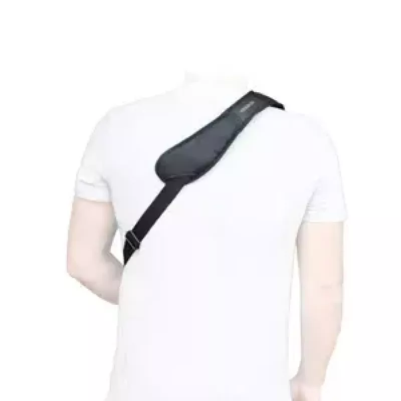 Pečių diržas Mobilis ERGONOMIC SHOULDER STRAP nešiojamam kompiuteriui, juodas, su karabinu