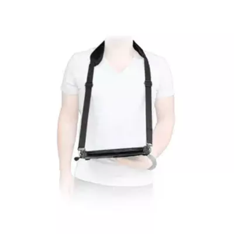 Pečių diržas Mobilis ERGONOMIC SHOULDER STRAP nešiojamam kompiuteriui, juodas, su karabinu