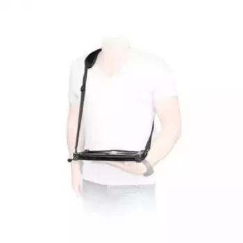 Pečių diržas Mobilis ERGONOMIC SHOULDER STRAP nešiojamam kompiuteriui, juodas, su karabinu