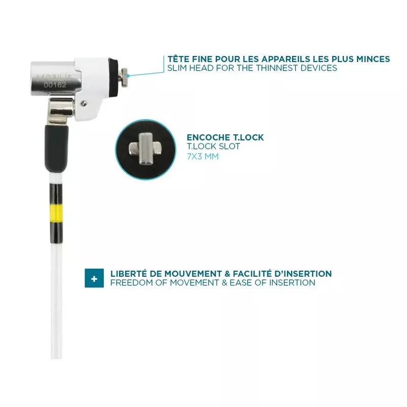 Mobilis 001325 T Lock plonas sukamas saugos spynos raktas baltas