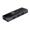 USB centras j5create JUH340 4 prievadų USB 3.0 juodas aliuminis