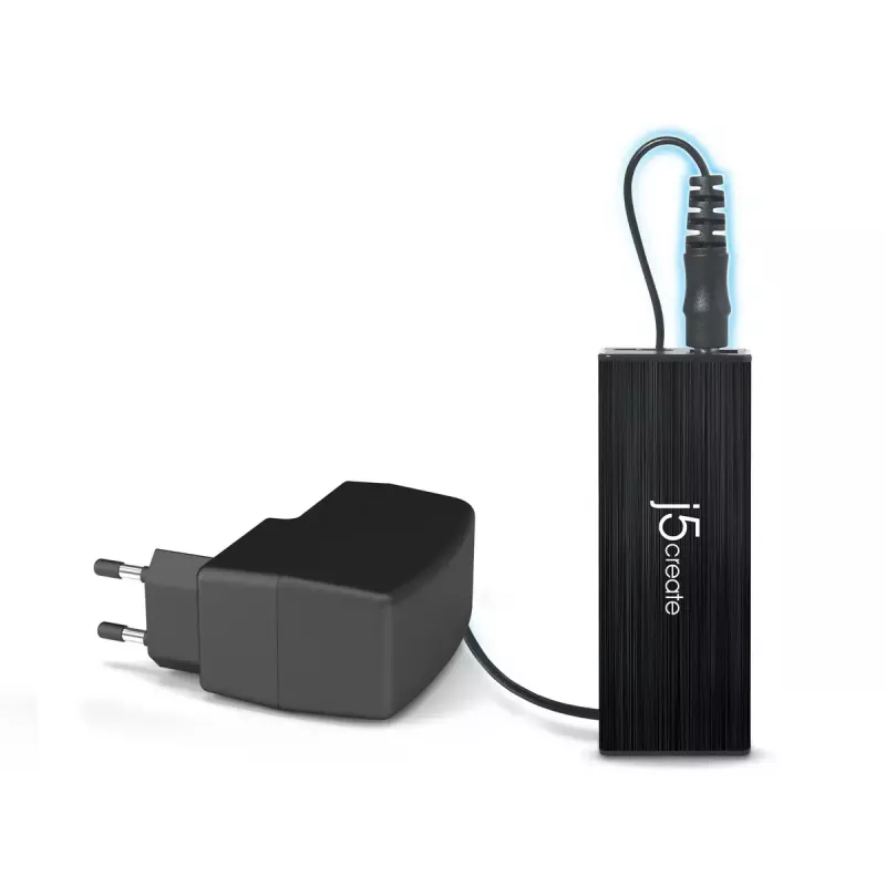 USB centras j5create JUH340 4 prievadų USB 3.0 juodas aliuminis