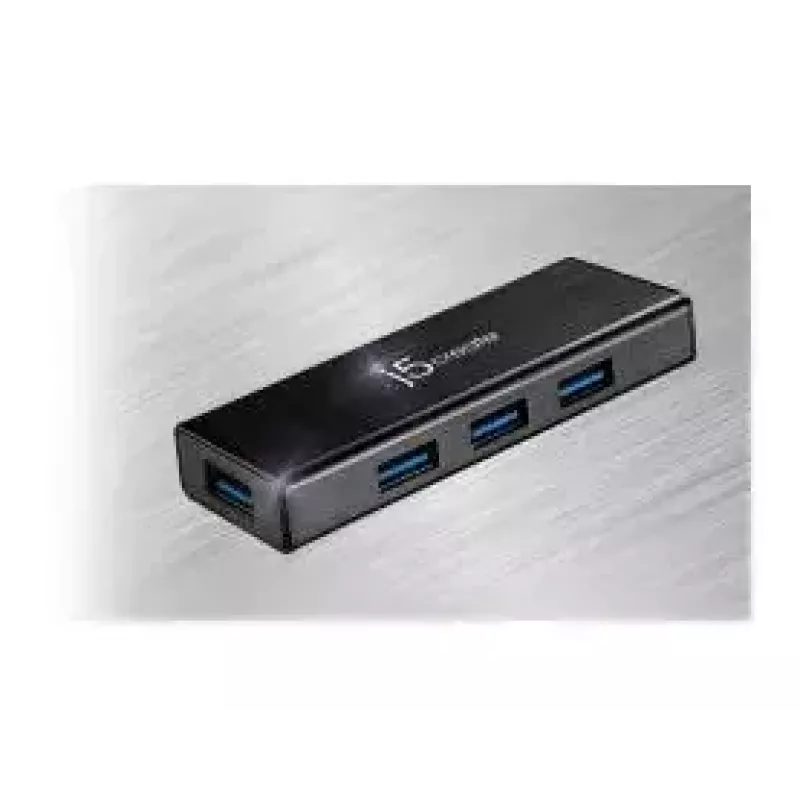 USB centras j5create JUH340 4 prievadų USB 3.0 juodas aliuminis