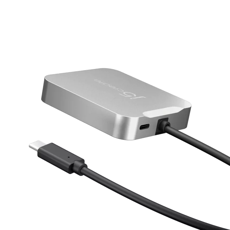 j5create JCD391 4K60 Elite USB-C® PD kelių prievadų adapteris, sidabrinis