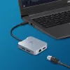 j5create JCD391 4K60 Elite USB-C® PD kelių prievadų adapteris, sidabrinis