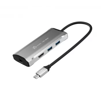 j5create JCD392 4K60 Elite USB-C 10Gbps kelioninis dokas, erdvės pilka