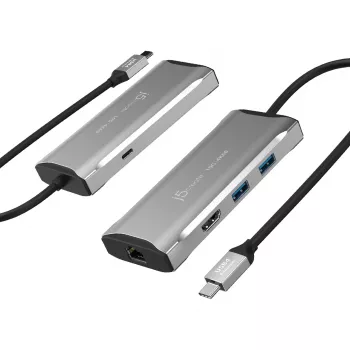 j5create JCD392 4K60 Elite USB-C 10Gbps kelioninis dokas, erdvės pilka