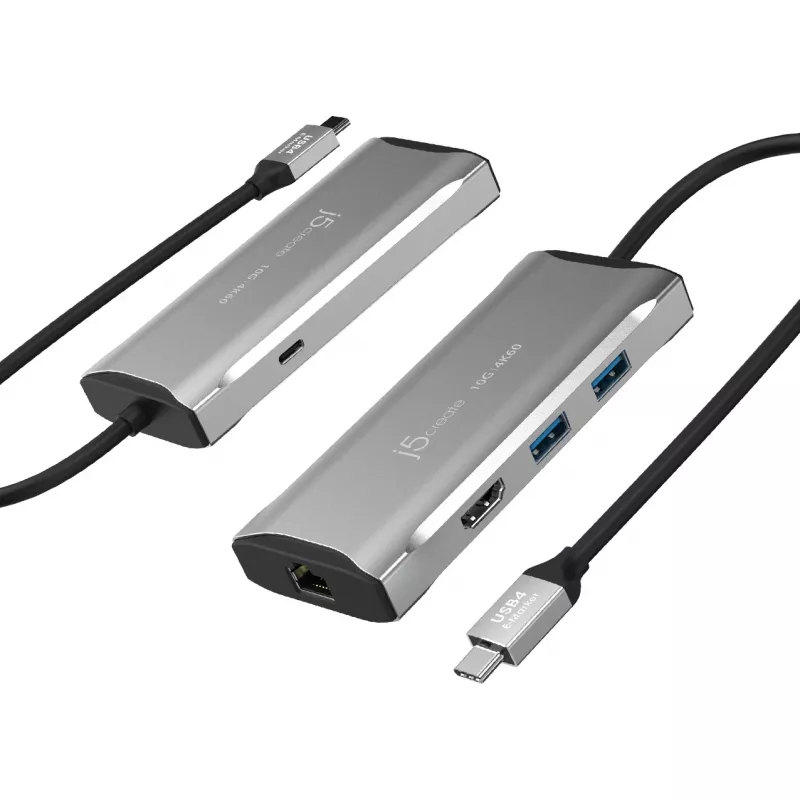 j5create JCD392 4K60 Elite USB-C 10Gbps kelioninis dokas, erdvės pilka