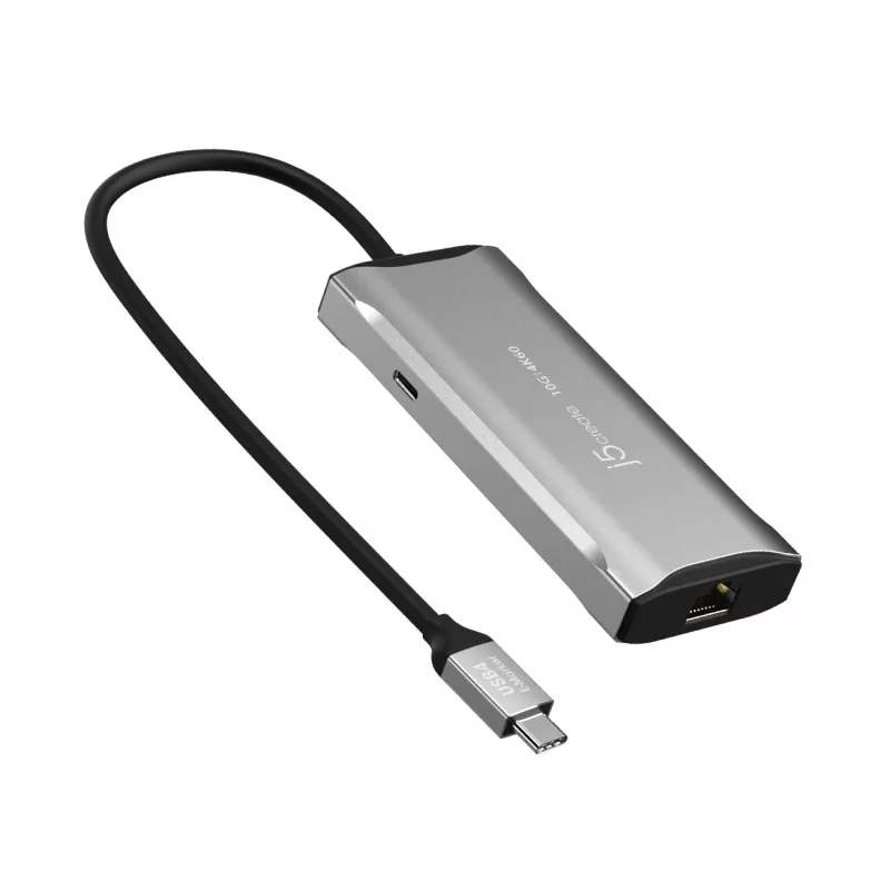 j5create JCD392 4K60 Elite USB-C 10Gbps kelioninis dokas, erdvės pilka