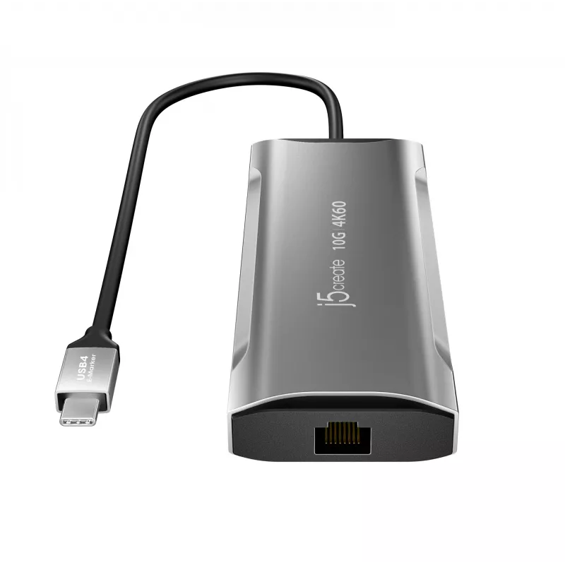 j5create JCD392 4K60 Elite USB-C 10Gbps kelioninis dokas, erdvės pilka
