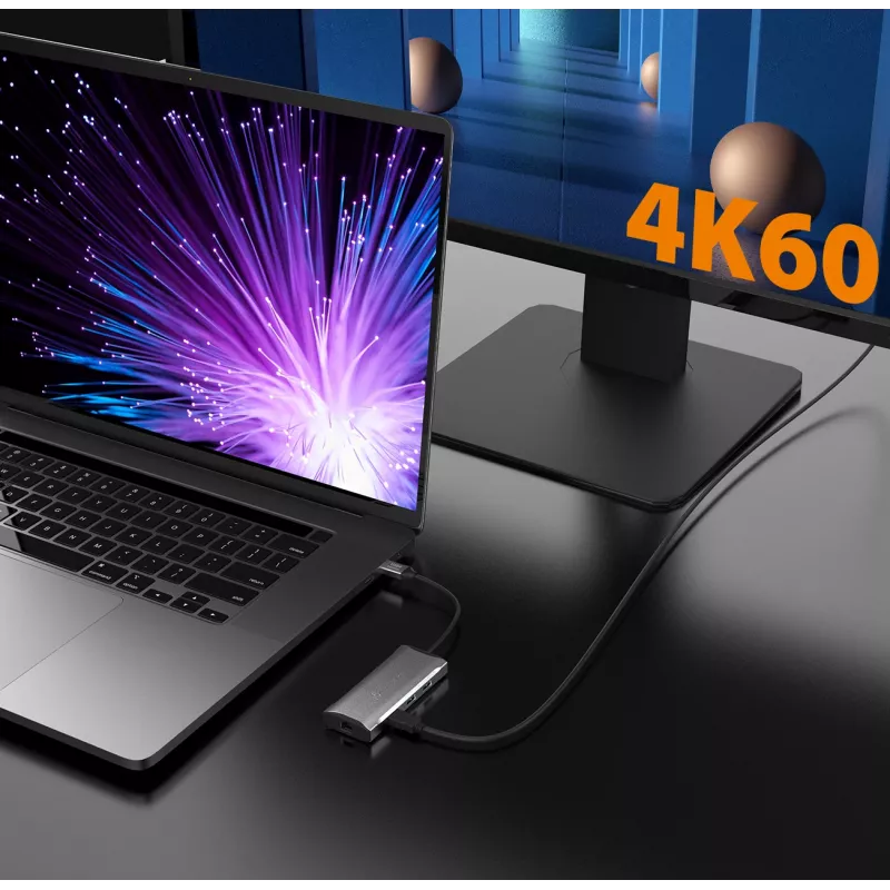 j5create JCD392 4K60 Elite USB-C 10Gbps kelioninis dokas, erdvės pilka