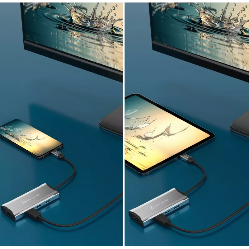j5create JCD392 4K60 Elite USB-C 10Gbps kelioninis dokas, erdvės pilka