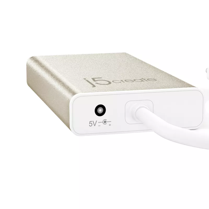 j5create JCH471 USB-C™ Gigabit Ethernet ir stotelės adapteris, metalinis šampano spalvos